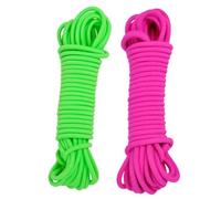 HOUDERCO 2pcs Elastic Skipping Rope Meters Long Rubber Bands for Outdoor Fun and School Exercise Green and Rosy Color Fitness and Play Equipment