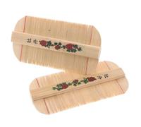 HOUDERCO 2pcs Fine Tooth Comb for Headlice Removal Natural Bamboo Hair Grooming Tool Pet Comb for Dandruff Safe for Boys and Girls and Adults