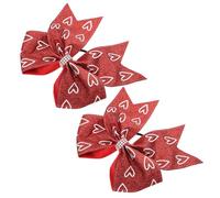 HOUDERCO 2pcs Flexible Artificial Leather Bow Hair Bow Scrunchies Hair Rubber Bands with Circle for Easy to Carry and Store Suitable for Daily Life and Special Days