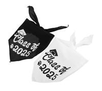 HOUDERCO 2Pcs Graduation Dog Bandana Pet Scarf for Class of Triangle Bibs for Photos and Everyday Wear Graduation Accessories for Dogs