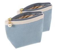 HOUDERCO 2pcs Mini Makeup Bag for Women Corduroy Small Cosmetic Pouch Water Resistant Lipstick Storage Organizer for Daily Use and Business Trips