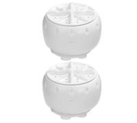 HOUDERCO 2pcs Mini Portable Washing Machine Plastic Handheld Washer with Smart Control System Gentle Care for Underwear White Compact Design for Home Use and Rv
