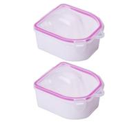 HOUDERCO 2pcs Nail Soak off Bowls for Manicure and Home Use White Abs Material Designed for Removing False Nails and Polishing for Spas