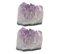 HOUDERCO 2pcs Natural Amethyst Rough Ore Crystals for DIY Jewelry Making Unique Geology Specimens Beautiful Amethyst Clusters for Home Decoration and Collectors
