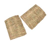 HOUDERCO 2pcs Natural Woven Straw Animal Bedding Mat for Rabbits and Small Animals Khaki Grass Material Absorbs Moisture and Acts as Chew and Comfortable Sleeping
