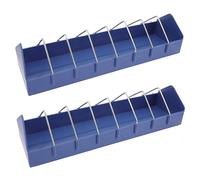 HOUDERCO 2pcs Pigeon Feeding Container Anti-splash Bird Food Box for Pigeons Caged Birds Easy to Clean Trough with Dividing Grill for Orderly Feeding