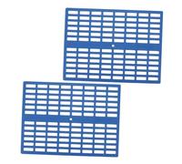 HOUDERCO 2pcs Plastic Rabbit Cage Mats Holes Design Small Animal Foot Mats Floor Pads for Rabbit and Hamster Cage Resting Blue Reusable Household Bunny Accessories Suitable for Indoor Use