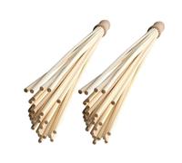 HOUDERCO 2PCS Portable Bamboo Wood Massage Stick Manual Therapy Hammer for Neck Shoulder Back Waist Legs Lightweight Handheld Gua Sha Tool for Home Travel Muscle Relaxation and Relief