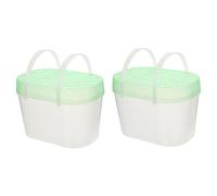 HOUDERCO 2pcs Portable Pet Carrier Cases for Small Animals Comfortable Outdoor Hamster Turtle Boxes Lightweight Travel Pet Accessories Textured Vents