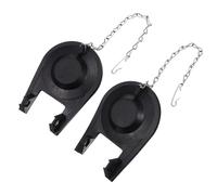 HOUDERCO 2Pcs Rubber Toilet Flapper Replacement, Black Drain Valve with Water Saving Function, Easy to Repair for Toilet Cistern Parts