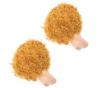 HOUDERCO 2pcs Soft Squeaky Dog Toys with Realistic Chicken Leg Design Plush Material Promoting Dental Health and Simulating Teeth Grinding Action for Interaction and Households