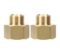 HOUDERCO 2pcs Solid Brass Propane Adapter Reducer Coupler Inner Thread to Outer Thread Hose Fitting for Rv Tank Tails Garden Hose Connector