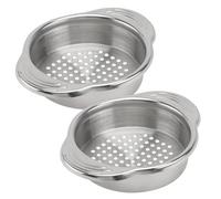 HOUDERCO 2pcs Stainless Steel Can Strainer Set for Kitchen Use, Featuring Quick Draining and Precision Straining Functions, for Draining Soups and Grease from Canned Tuna, Vegetables