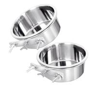HOUDERCO 2Pcs Stainless Steel Cat Bowl Convenient Pet Feeding Bowls for Cats and Dogs Smooth Surface Design Easy to Clean for Indoor Kitten Food and Water Supply