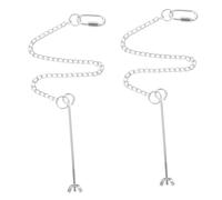 HOUDERCO 2pcs Stainless Steel Parrot Feeder Outdoor Hanging Bird Food Holder Fruit Veg Stick for Caged Birds