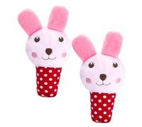 HOUDERCO 2pcs Teething Sound Toy Pet Chewing Toy Dog for Pets Plush Rabbit Design Calming Teeth