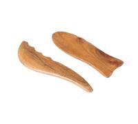 HOUDERCO 2pcs Wooden Scraping Boards Natural Wood Massage Tools for Neck and Face Portable Design for Skin Care and Relaxation