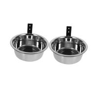 HOUDERCO 2sets Wall Mounted Dog Bowl Elevated Stainless Steel Feeding Station for Dogs and Puppies Versatile Wall-mounted Pet Feeder Construction for Easy Mealtime Cleanup