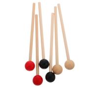HOUDERCO 3 Pairs Wooden Drum Mallets for Xylophone and Percussion Instruments, Versatile with Comfortable Grip, Solid Wood Material, for Beginners and Precision Performers