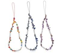 HOUDERCO 3 Pcs Phone Charm Straps with Artificial Pearls and Stones Beaded Wrist Lanyards Anti-lost Phone Chains for Women and Accessories