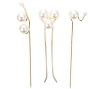 HOUDERCO 3pcs Alloy Hair Pins for Buns with Elegant Pearl Design Classical Style Hair Sticks for Easy to Match for French Twist and Everyday Use