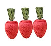 HOUDERCO 3Pcs Hamster Strawberry Chewing Natural Biting for Animals for Hamsters Chinchillas and Rabbits Promotes Healthy Teeth and Active Play