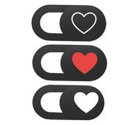 HOUDERCO 3PCS Heart Pattern Webcam Cover Slider Privacy Lens Protector for Laptop Tablet Computer Ultra Thin Movable Slide Anti-peeping Anti-hacking Protective Case Lightweight and Compact