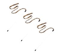 HOUDERCO 3pcs Interactive Cat Teaser with Bell Leopard Ribbon for Indoor Play and Exercise for Cats to Stay Active and Healthy