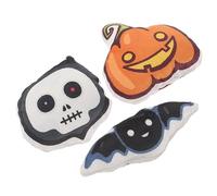 HOUDERCO 3pcs Interactive Cat Toy Plush Halloween Theme Chew Toys for Kittens Engaging Cat Plaything for Indoor Fun Pumpkin Bat Skull