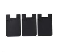 HOUDERCO 3pcs Mobile Phone Card Sticker Adhesive Wallet for Cell Phone Holder Creative Back Pouch Case Silicone Pouch for Bus Card