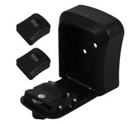 HOUDERCO 3pcs Outdoor Key Lock Box with Code for Businesses and Nursing Sites Black Abs Material Password Setting Feature for Protecting Spare Keys Wall Mounted