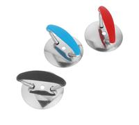HOUDERCO 3pcs Pot Lid Handles Heat-resistant Stainless Steel Knobs for Cookware Pan Covers Replacement Accessories for Kettles Frying Pans Oil Pots and Stew Lids in Black Red Blue