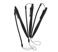 HOUDERCO 3Pcs Resistive Screen Stylus Pen with Anti-lost Spring Lanyard Precision Touch Abs Digital Drawing Pen for Tablets Smartphones Pos Machines Smooth Writing Black