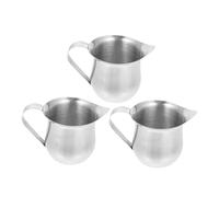 HOUDERCO 3pcs Stainless Steel Milk Frothing Jugs Compact Pitchers with Precision Spouts for Espresso Latte Art Outdoor Camping Coffee Creamer Cups Easy to Clean Milk Frother Pitchers