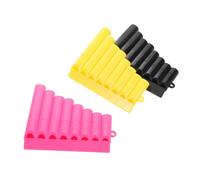 HOUDERCO 3pcs Tube Plastic Pan Flute for Beginner Wind Instrument for Early Music Education Safe Design for Preschool and Home Rhythm Learning in Yellow Black and Pink