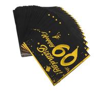 HOUDERCO 40pcs Elegant Foil Birthday Napkins for Celebration Disposable Tissue Serviettes for Upscale Party Decorations Enhance Your Special Occasion with Luxury Design