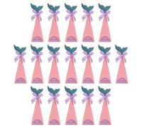 HOUDERCO 40pcs Pink Mermaid Shape Candy Boxes Purple Bowknot, Creative Pointed Cone Paper Boxes for Wedding and Party Candy Or Chocolate Packaging