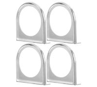 HOUDERCO 4pcs 52mm Single Hole Iron Gauge Mounts for Car Dashboard and Engine Bay, Silver Gauge Holder Brackets with Stable Performance and Easy Installation for DIY Car Modification