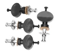HOUDERCO 4pcs Black Ukulele Metal String Tuning Pegs Small Round Handle Straight Shaft Replacement Accessories for Ukulele Bridge Pins and Precise Tuning