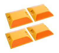 HOUDERCO 4pcs Commercial Reflective Road Pavement Marker with Reflective Surface and Plastic Material, 4x4 Inch Raised Safety Markers for Median Strips and Unlit Driveways, Easy
