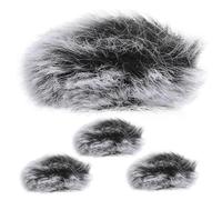 HOUDERCO 4Pcs Microphone Windscreen Cover Wind Muff Furry Protective Cover for Lavalier Mic Outdoor Indoor Windproof Noise Reduction for Ktv Conference Stage