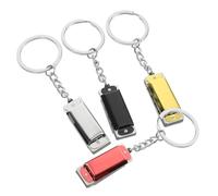 HOUDERCO 4Pcs Mini Harmonica Keychain Portable Bag Pendant Keyring Multipurpose Decorative Instrument Key Chain for Backpack and Keys with Colorful Black Gold Silver Red