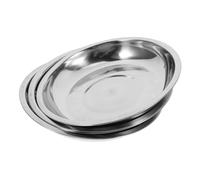 HOUDERCO 4pcs Shallow Stainless Steel Pet Bowls for Cats and Dogs Durable Metal Food and Water Dishes Whisker Fatigue Relief for Small Pets