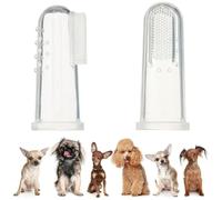 HOUDERCO 4pcs Silicone Pet Finger Toothbrush for Dogs and Kittens with Finger Glove Design, Soft Brush Teeth Cleaner that Does Not Damage Teeth and Gums, for Easy Dental Care at Home