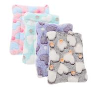 HOUDERCO 4Pcs Small Animals Fleece Sleep Mat Warm Guinea Pig Bed and Rabbit Nest Cozy Pads for Puppies Kittens Bunnies Multi Colored