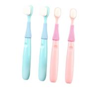 HOUDERCO 4Pcs Toothbrush Shaped Toothbrushes with Extra Soft Bristles for Ages for Boys and Learning Oral Hygiene Friendly Design Easy to Clean