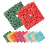 HOUDERCO 50pcs Natural Loofah Chewing for Small Pets Vibrant Color Molar Slices for Rabbits Hamsters Guinea Pigs Teeth Grinding and Stress Relief Safe Pet Playthings Random Color