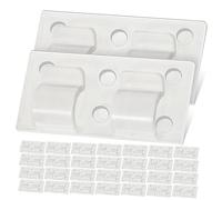 HOUDERCO 50Pcs Self Adhesive Cable Organizers Transparent Wire Fixers for Desktop Home Office Tidy Up Charging Cables Power Cords and More