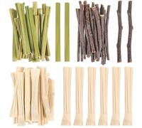 HOUDERCO 55pcs Rabbit Chew Sticks Small Pet Chewing Toys for Rabbits Hamsters Chinchillas More Wood Fruit Sticks Safe Natural Chewing
