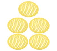 HOUDERCO 5pcs Eva Foam Floating Bee Watering Station 7.87 Inch Yellow Floating Island for Pollinators with Flexible Placement Hydration, for Fountain and Pond Edges Outdoor